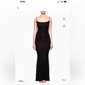 Skims black lounge dress - size small .